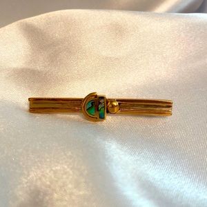 Gold Abalone Moon Tie Pin